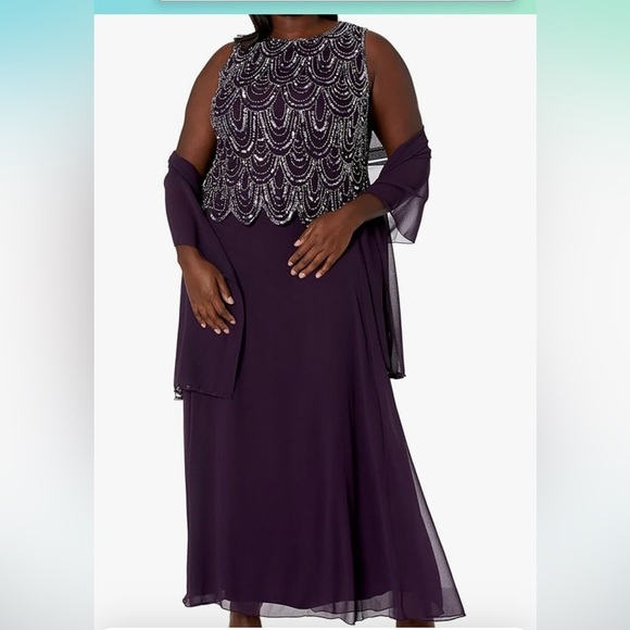 jkara Dresses & Skirts - NWT JKara Women's Petite Sleeveless Beaded Pop Over Dress  12P